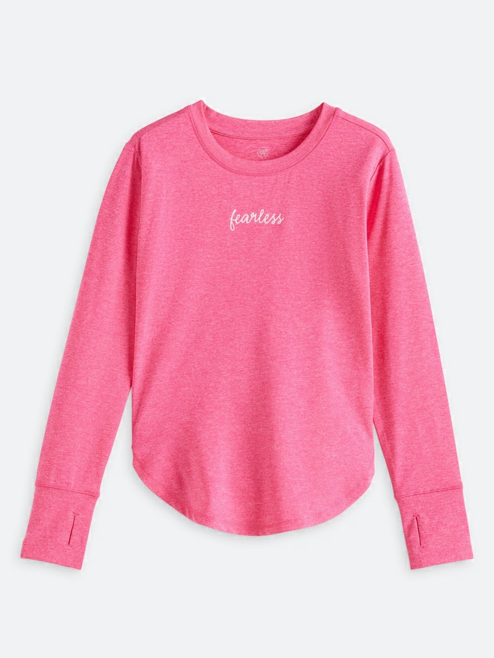 Girls' Long Sleeve Crewneck Top - Hot Pink
